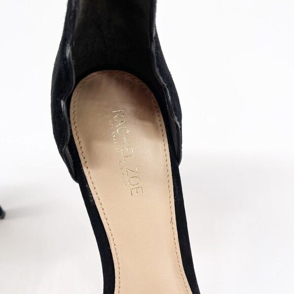 RACHEL ZOE Ava Sandal Black Kid Suede Heel  - Picture 9 of 9